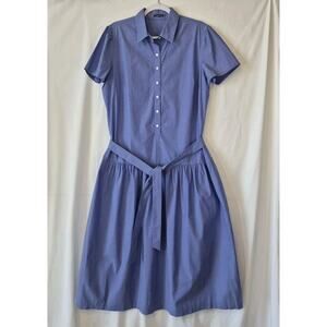New J. McLaughlin Women's Blue Short Sleeve Belted Shirt Dress XL